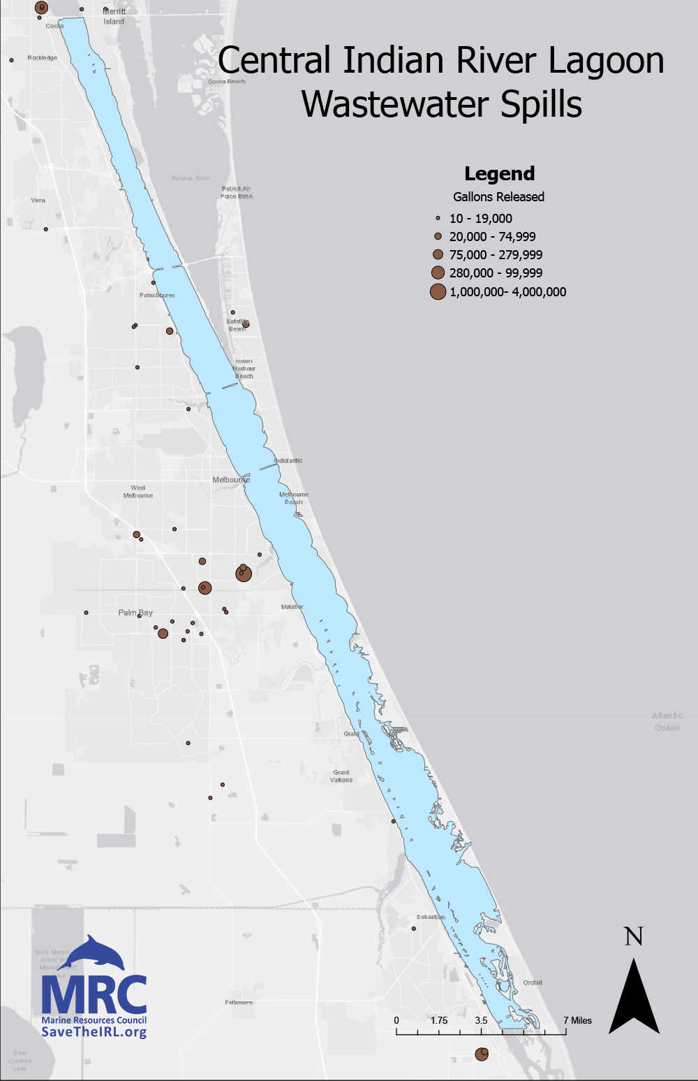 CIRL-2025-WW Central IRL Wastewater Spills: 2025 MRC Indian River Lagoon Report