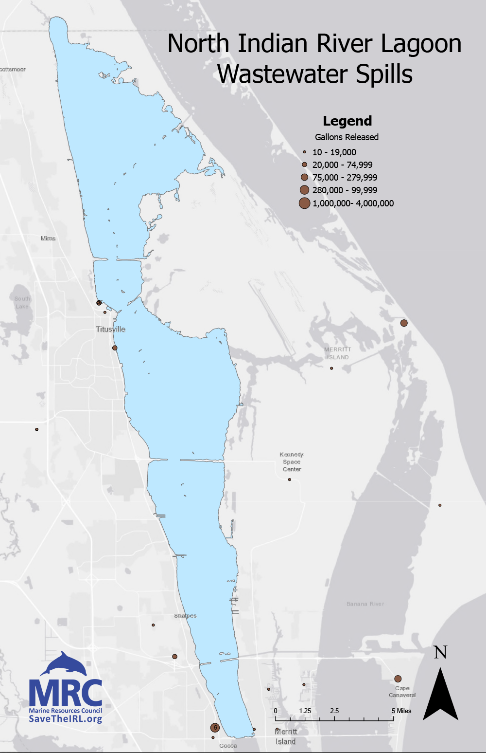 NIRL-2025-WW North IRL Wastewater Spills: 2025 MRC Indian River Lagoon Report