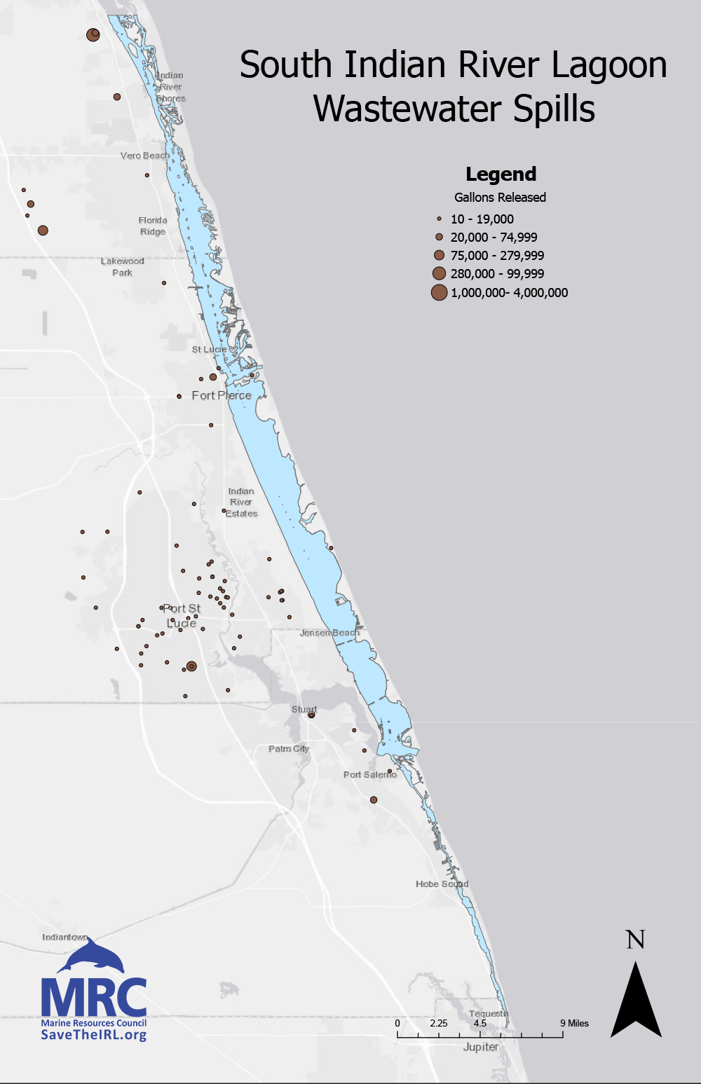 SIRL-2025-WW South IRL Wastewater Spills: 2025 MRC Indian River Lagoon Report